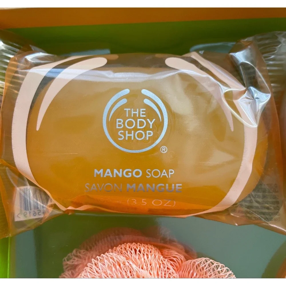 The Body Shop MANGO 5 Piece Boxed Set NEW Gel Bar Soap Body Polish Body Butter